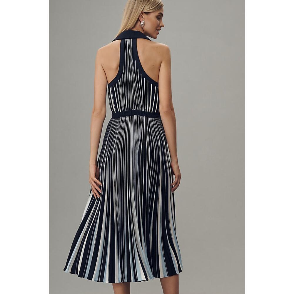 Anthropologie Halter Pleated Midi Dress NWT Medium - Picture 2 of 5